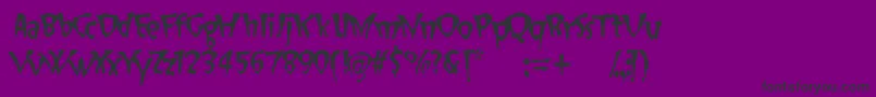 SlapHappy-Schriftart – Schwarze Schriften auf violettem Hintergrund