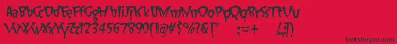SlapHappy-Schriftart – Schwarze Schriften auf rotem Hintergrund