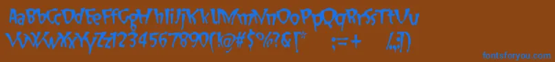 SlapHappy-fontti – siniset fontit ruskealla taustalla