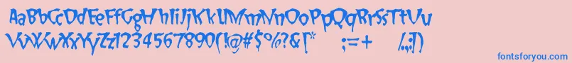 Fonte SlapHappy – fontes azuis em um fundo rosa