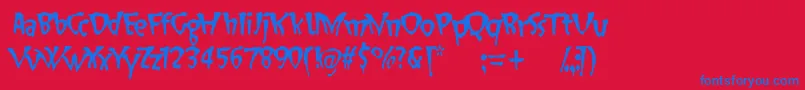 SlapHappy Font – Blue Fonts on Red Background