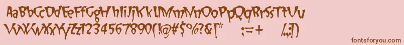 フォントSlapHappy – ピンクの背景に茶色のフォント