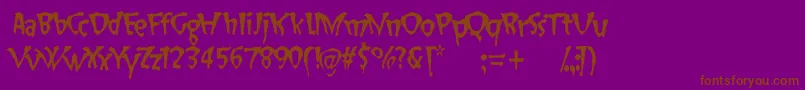 Czcionka SlapHappy – brązowe czcionki na fioletowym tle