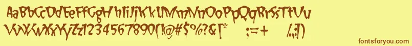 SlapHappy Font – Brown Fonts on Yellow Background