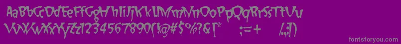 SlapHappy-fontti – harmaat kirjasimet violetilla taustalla