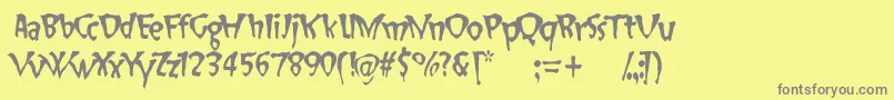 Шрифт SlapHappy – серые шрифты на жёлтом фоне