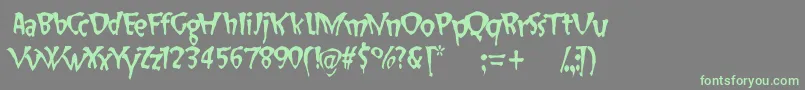 SlapHappy-fontti – vihreät fontit harmaalla taustalla