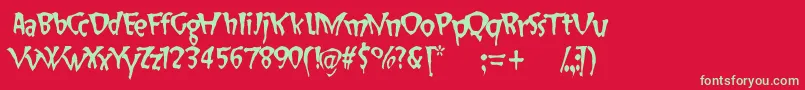SlapHappy Font – Green Fonts on Red Background