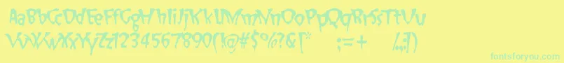 SlapHappy-fontti – vihreät fontit keltaisella taustalla