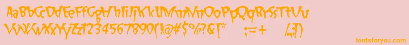 Czcionka SlapHappy – pomarańczowe czcionki na różowym tle