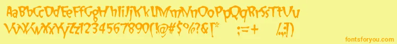 Шрифт SlapHappy – оранжевые шрифты на жёлтом фоне