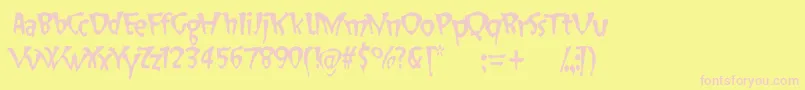 Fonte SlapHappy – fontes rosa em um fundo amarelo