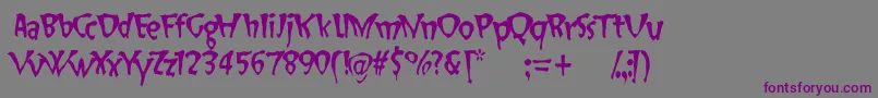 フォントSlapHappy – 紫色のフォント、灰色の背景