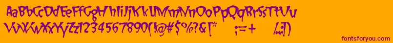SlapHappy Font – Purple Fonts on Orange Background