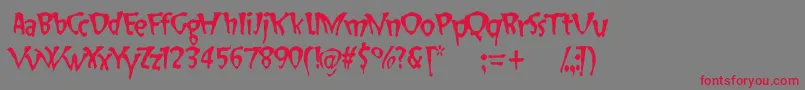 SlapHappy-Schriftart – Rote Schriften auf grauem Hintergrund