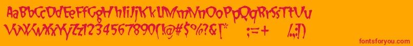 Czcionka SlapHappy – czerwone czcionki na pomarańczowym tle