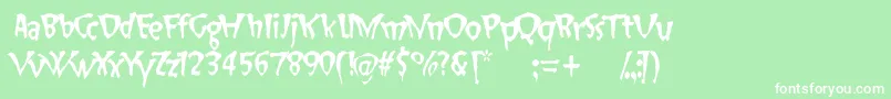 Fonte SlapHappy – fontes brancas em um fundo verde