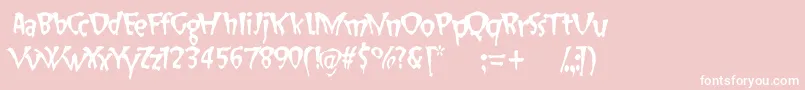 SlapHappy-fontti – valkoiset fontit vaaleanpunaisella taustalla
