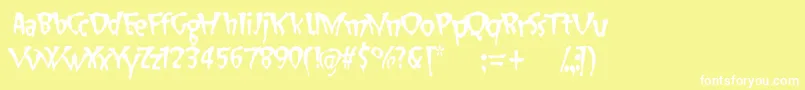 フォントSlapHappy – 黄色い背景に白い文字