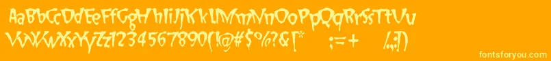 SlapHappy-fontti – keltaiset fontit oranssilla taustalla