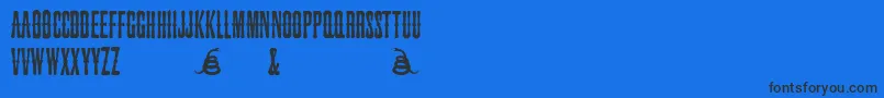 フォントSnakebiteSaloon – 黒い文字の青い背景