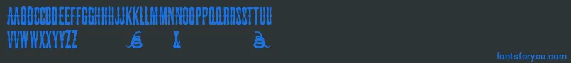Шрифт SnakebiteSaloon – синие шрифты на чёрном фоне