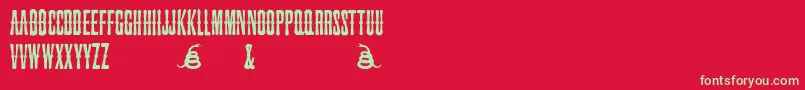 SnakebiteSaloon Font – Green Fonts on Red Background
