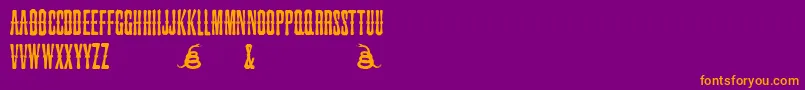 SnakebiteSaloon Font – Orange Fonts on Purple Background