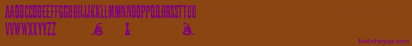 SnakebiteSaloon Font – Purple Fonts on Brown Background
