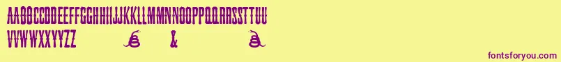SnakebiteSaloon Font – Purple Fonts on Yellow Background