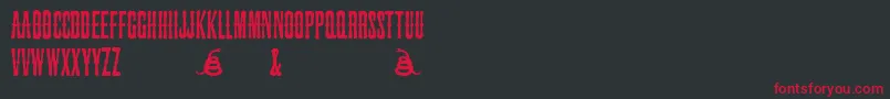 フォントSnakebiteSaloon – 黒い背景に赤い文字