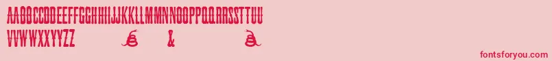 SnakebiteSaloon-Schriftart – Rote Schriften auf rosa Hintergrund