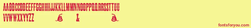 More about SnakebiteSaloon Font SnakebiteSaloon Font – Red Fonts on Yellow Background