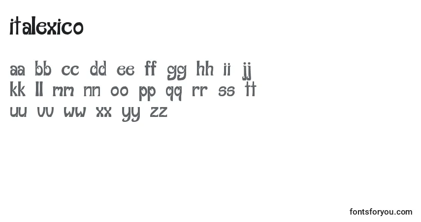 Schriftart Italexico – Alphabet, Zahlen, spezielle Symbole
