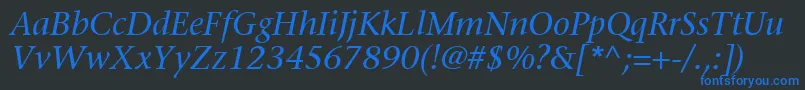MesouranSerifSsiItalic Font – Blue Fonts on Black Background