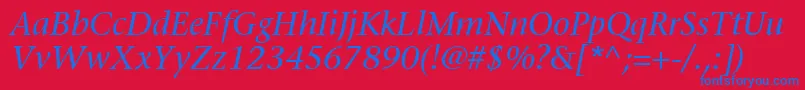 MesouranSerifSsiItalic Font – Blue Fonts on Red Background