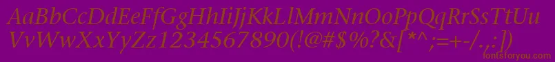 MesouranSerifSsiItalic Font – Brown Fonts on Purple Background