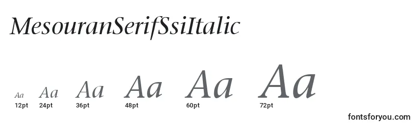 Размеры шрифта MesouranSerifSsiItalic