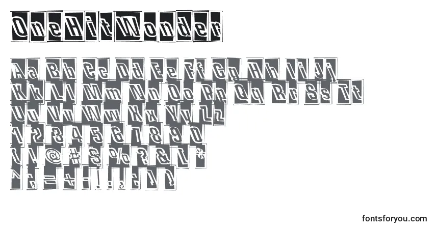 Schriftart OneHitWonder – Alphabet, Zahlen, spezielle Symbole
