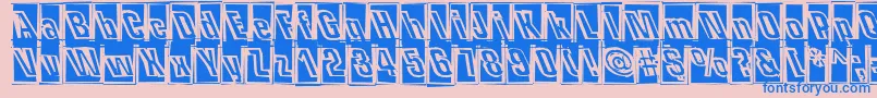 Police OneHitWonder – polices bleues sur fond rose