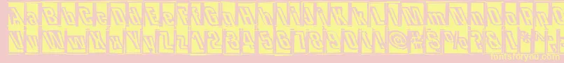 Police OneHitWonder – polices jaunes sur fond rose