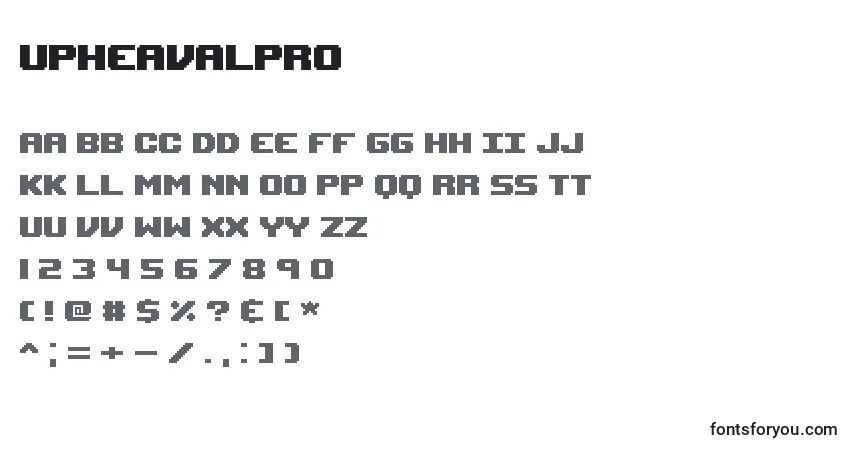 Шрифт Upheavalpro – алфавит, цифры, специальные символы