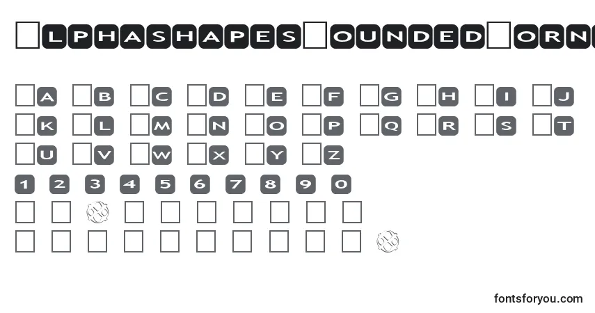 Czcionka AlphashapesRoundedCorners – alfabet, cyfry, specjalne znaki