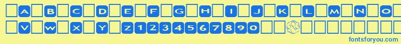 Czcionka AlphashapesRoundedCorners – niebieskie czcionki na żółtym tle
