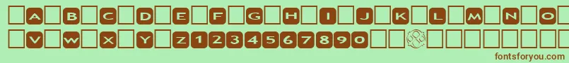 AlphashapesRoundedCorners-fontti – ruskeat fontit vihreällä taustalla
