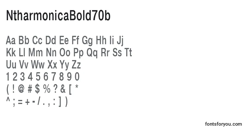 Schriftart NtharmonicaBold70b – Alphabet, Zahlen, spezielle Symbole