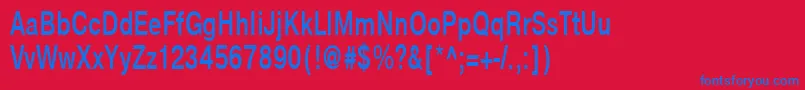 フォントNtharmonicaBold70b – 赤い背景に青い文字