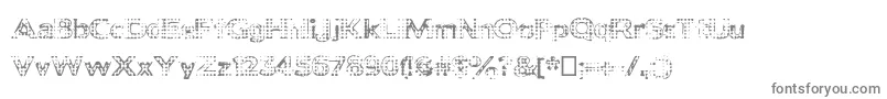 Deadclownsblack-fontti – harmaat kirjasimet valkoisella taustalla