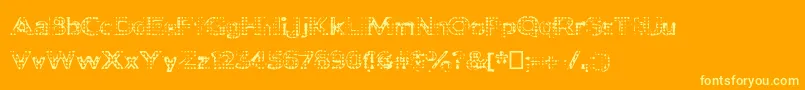 Подробнее о шрифте Deadclownsblack Шрифт Deadclownsblack – жёлтые шрифты на оранжевом фоне