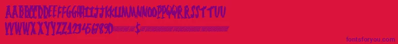 Fuelcontrol Font – Purple Fonts on Red Background